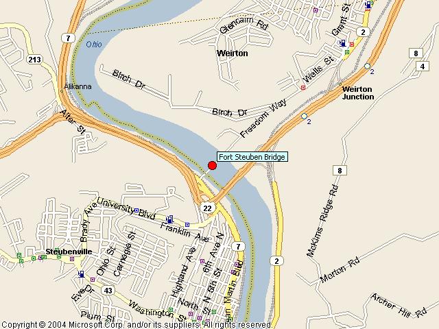 Map showing bridge location.