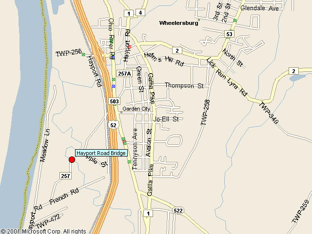 Map showing bridge location.