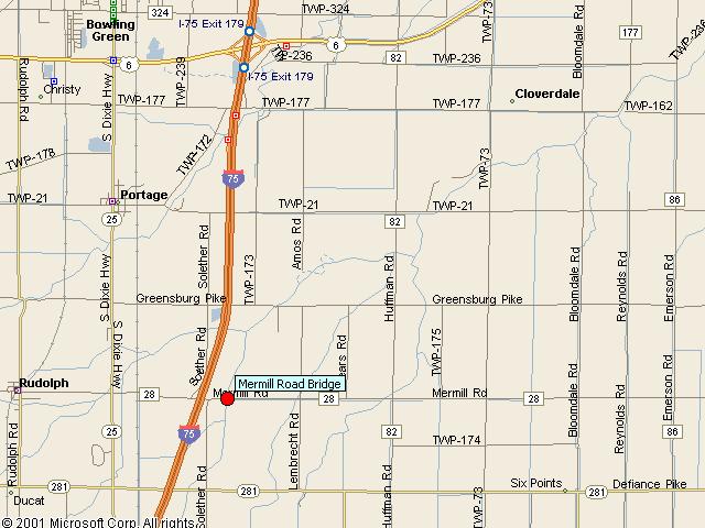 Map showing bridge location.