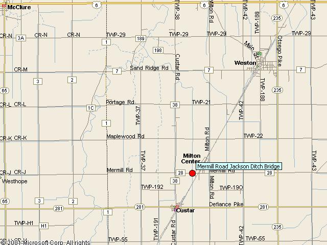 Map showing bridge location.