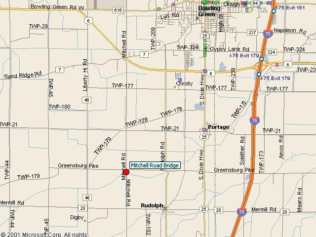 Map showing bridge location.