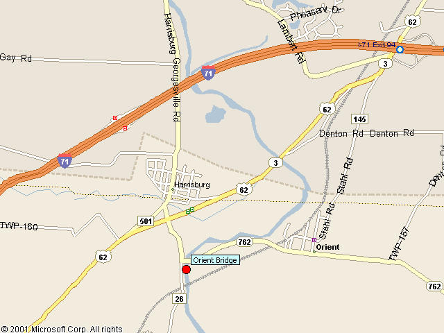 Map showing bridge location.