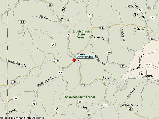 Map showing bridge location.