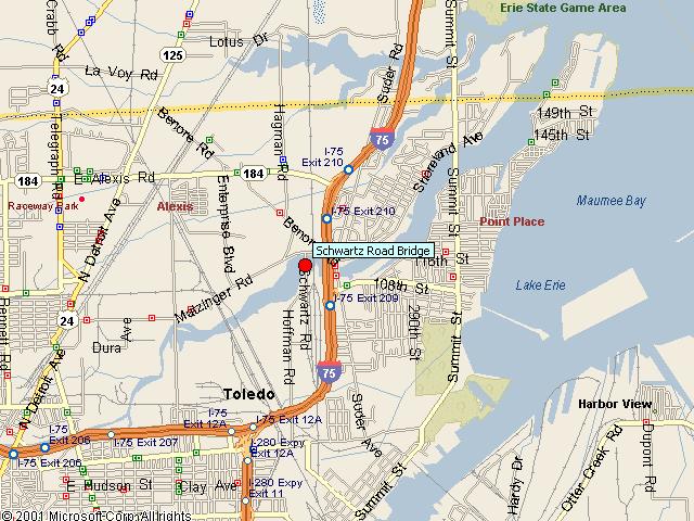 Map showing bridge location.
