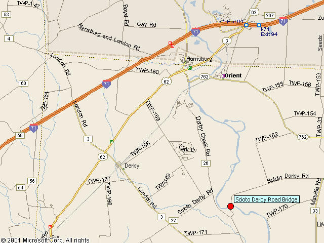 Map showing bridge location.