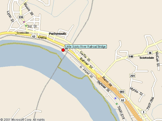 Map showing bridge location.