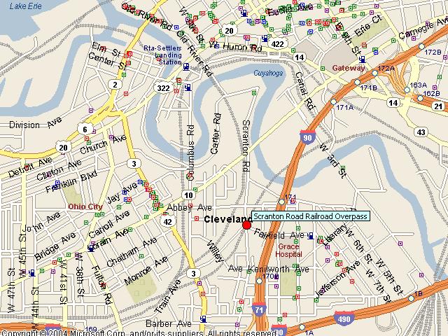 Map showing bridge location.