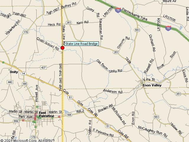 Map showing bridge location.