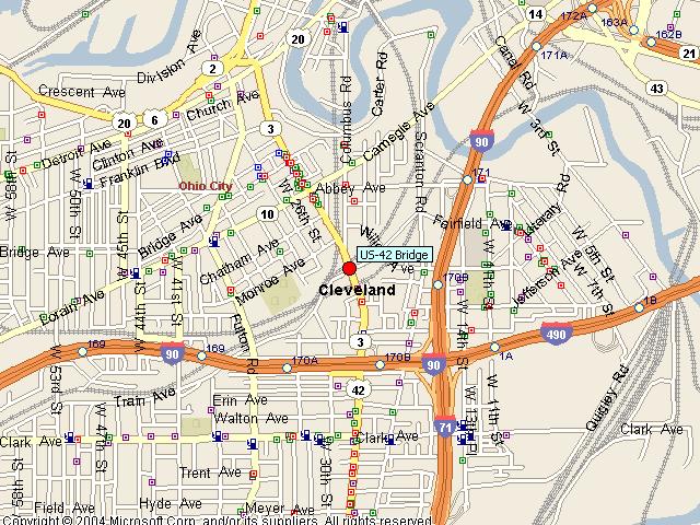 Map showing bridge location.