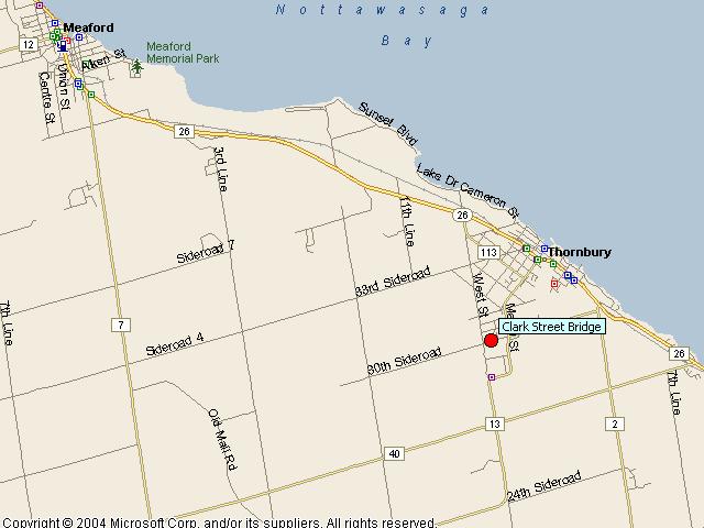 Map showing bridge location.