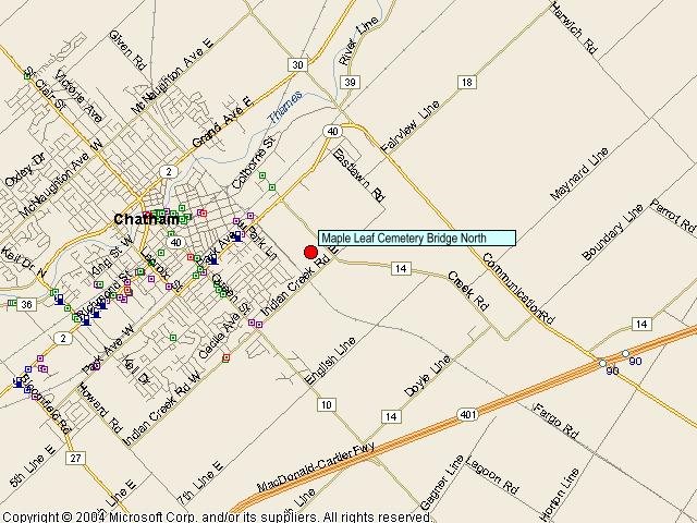 Map showing bridge location.