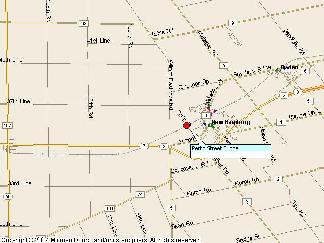Map showing bridge location.
