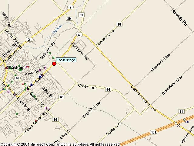 Map showing bridge location.