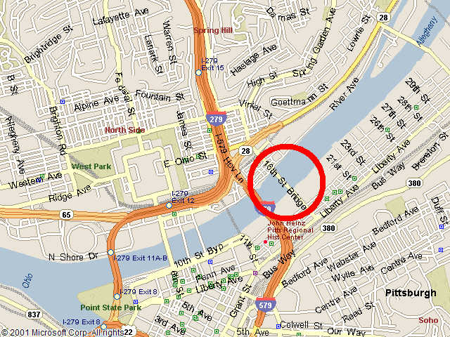 Map showing bridge location.