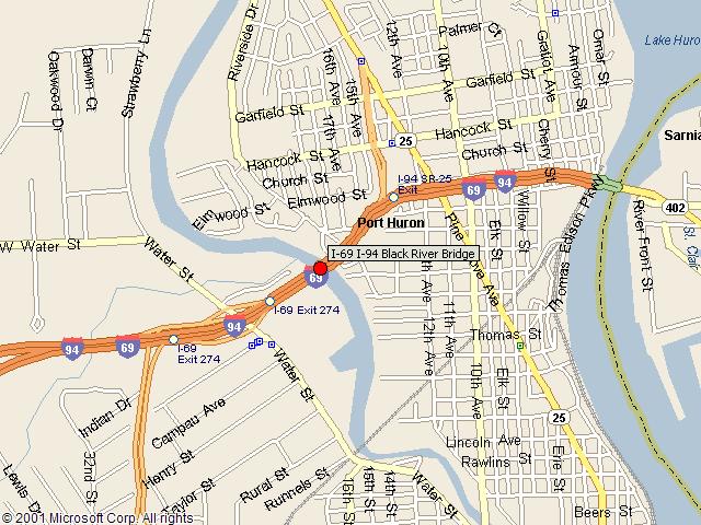 Map showing bridge location.