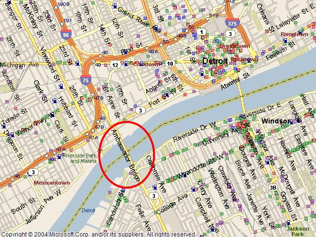 Map showing bridge location.