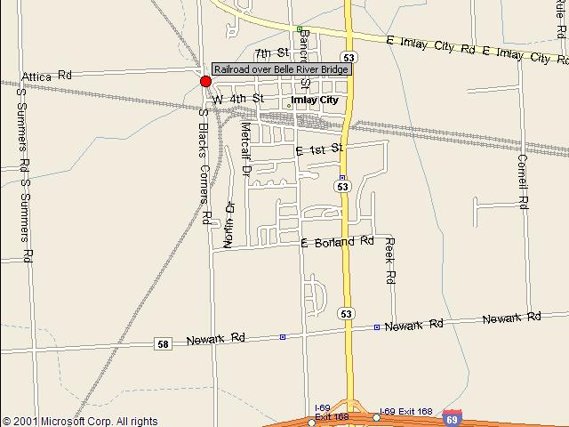 Map showing bridge location.