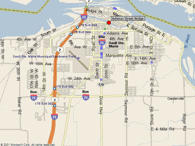 Map showing bridge location.