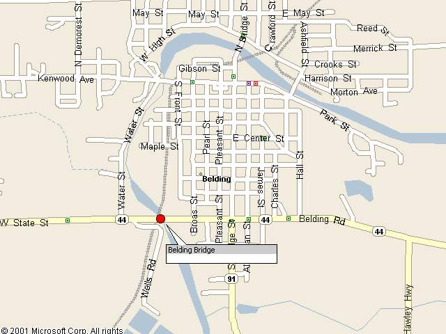 Map showing bridge location.