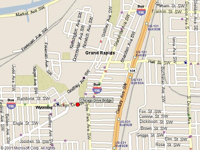Map showing bridge location.