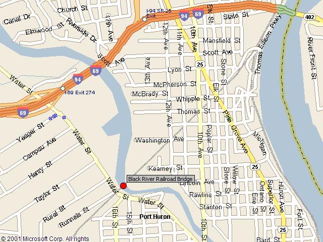 Map showing bridge location.