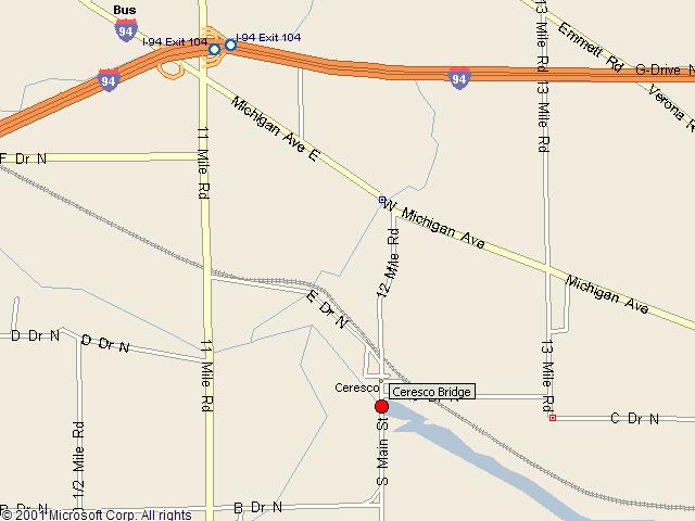 Map showing bridge location.