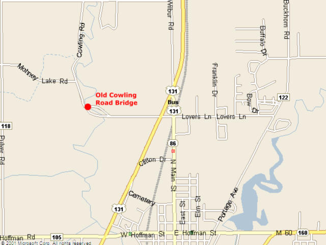 Map showing bridge location.