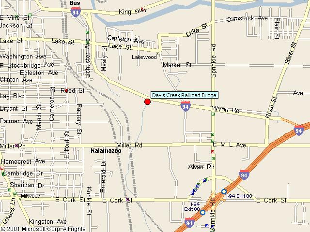 Map showing bridge location.