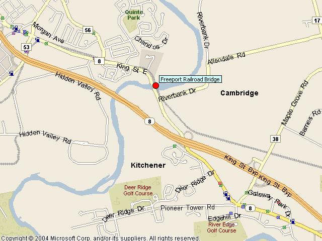 Map showing bridge location.