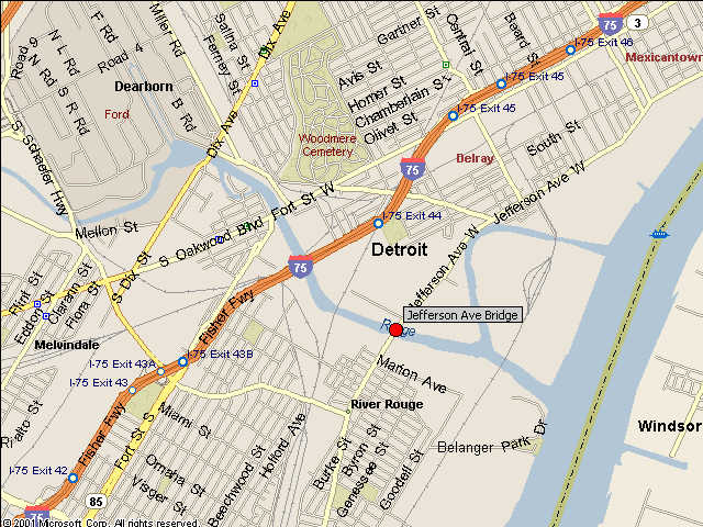 Map showing bridge location.