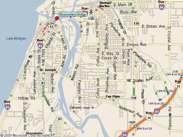 Map showing bridge location.