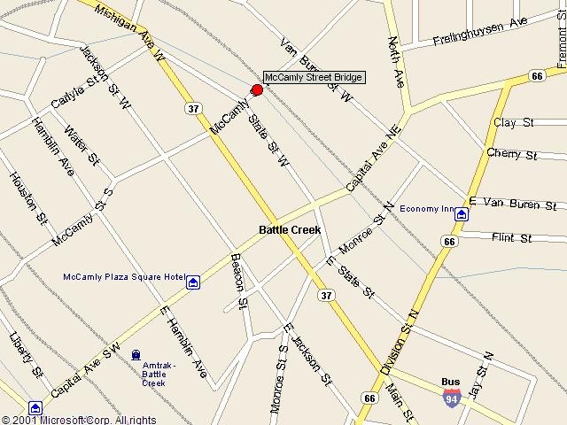 Map showing bridge location.