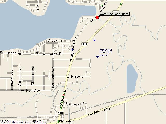Map showing bridge location.
