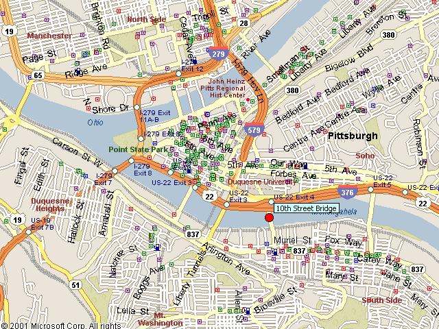 Map showing bridge location.