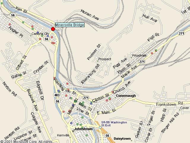 Map showing bridge location.
