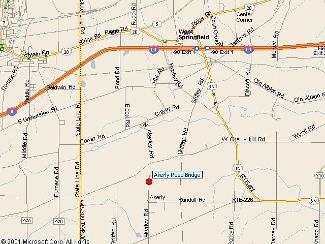 Map showing bridge location.