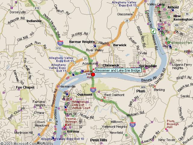 Map showing bridge location.