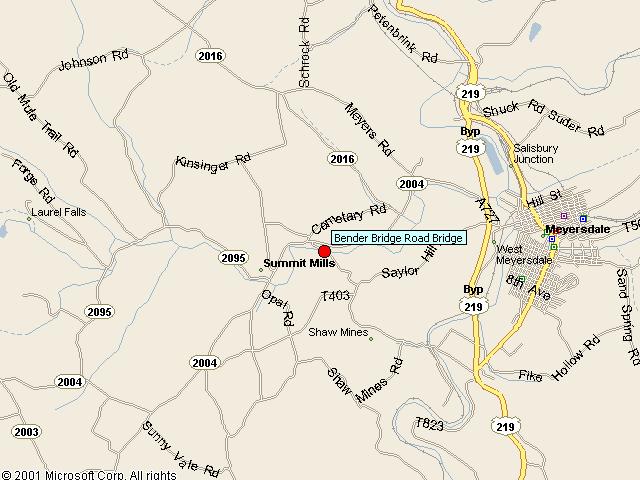 Map showing bridge location.