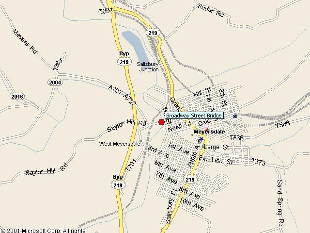 Map showing bridge location.