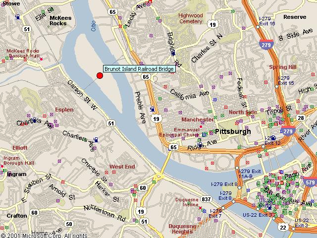 Map showing bridge location.