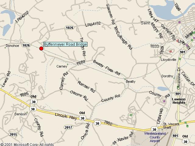 Map showing bridge location.