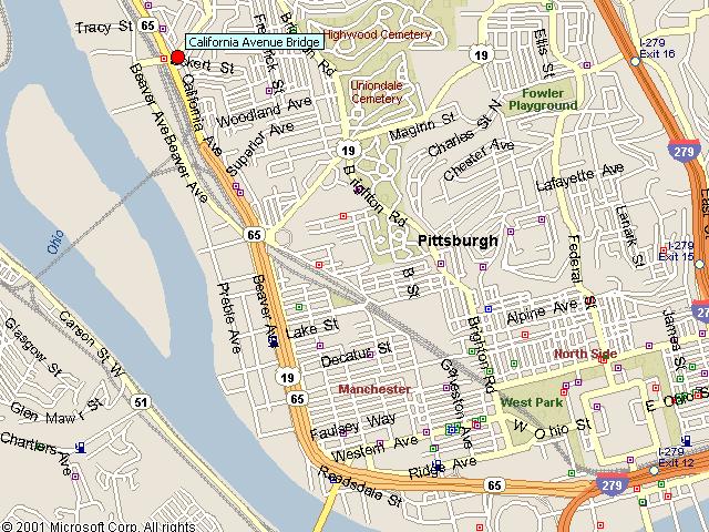 Map showing bridge location.
