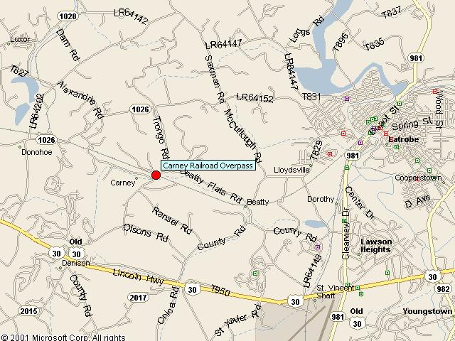 Map showing bridge location.