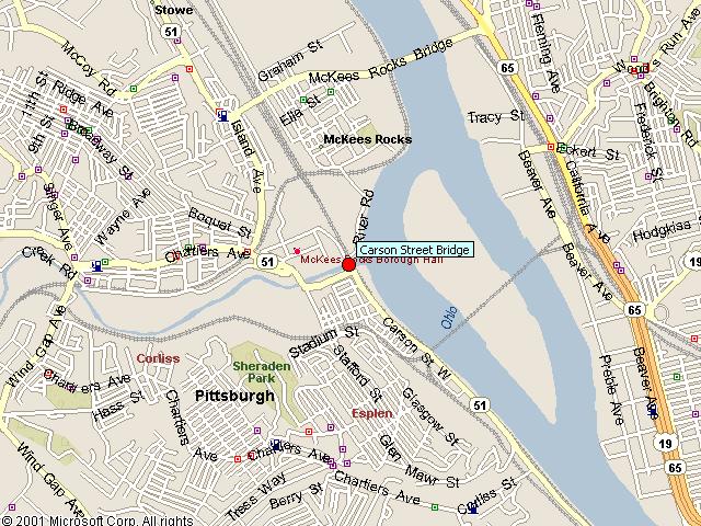 Map showing bridge location.