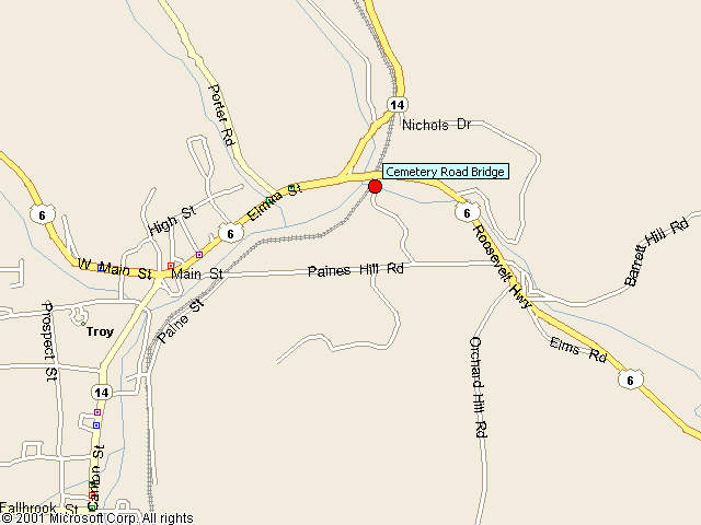Map showing bridge location.