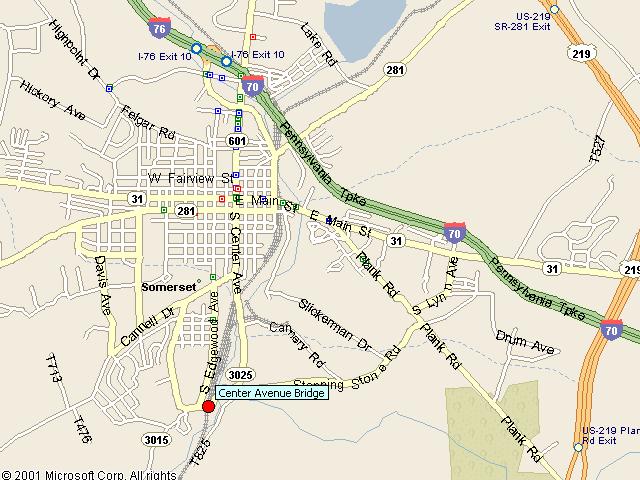 Map showing bridge location.