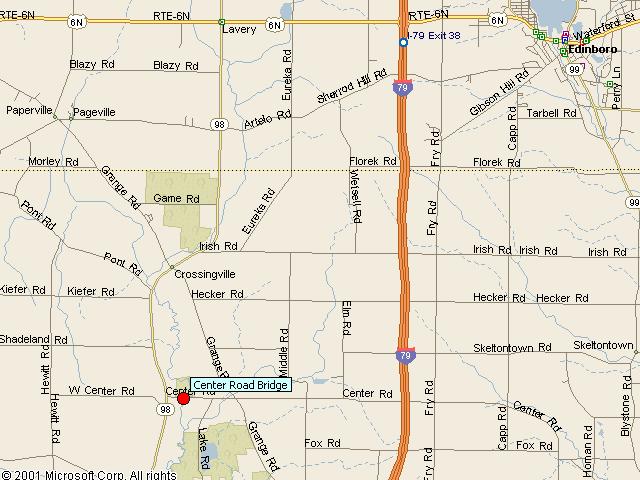 Map showing bridge location.