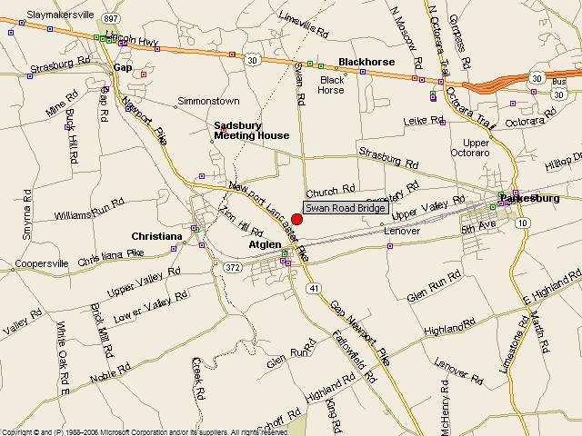 Map showing bridge location.