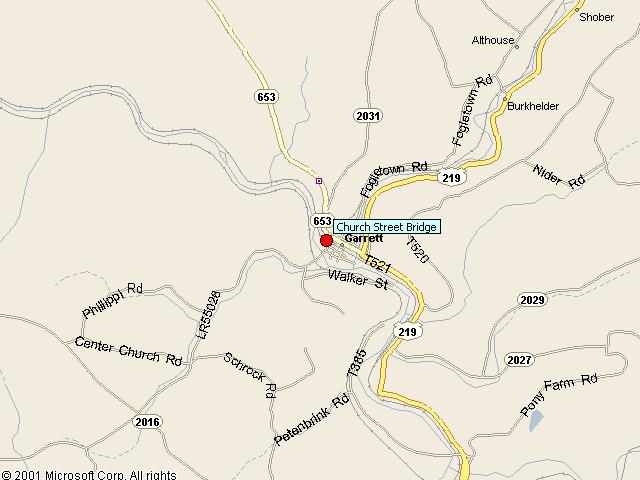 Map showing bridge location.