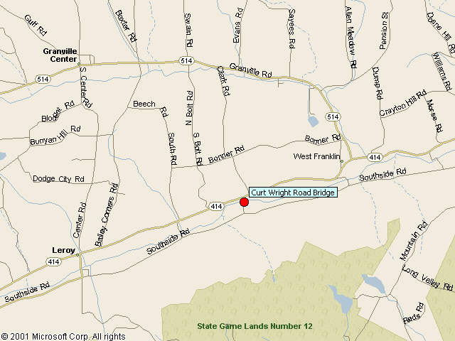 Map showing bridge location.